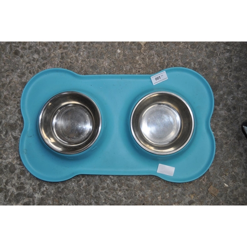 100 - DOUBLE PET FOOD BOWL