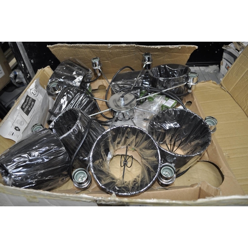 201 - MODERN CHANDELIER AND SHADES