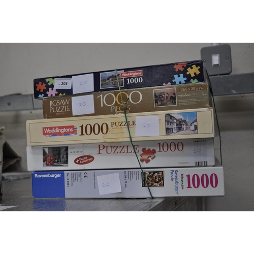 203 - 5 BOXED JIGSAW PUZZLES