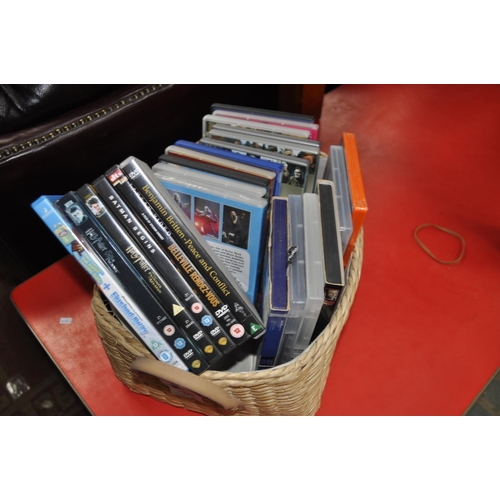 221 - WICKER BASKET OF CDs