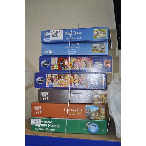 237 - 7 BOXED JIGSAW PUZZLES