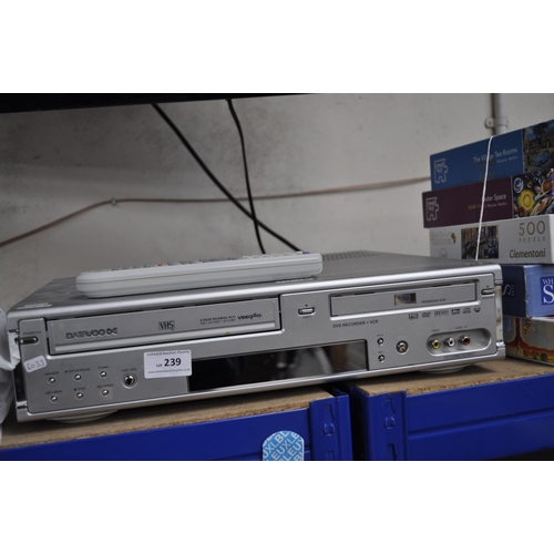 239 - DAEWOO DVD AND VHS RECORDER WITH REMOTE