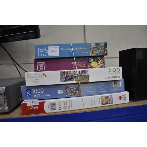 240 - 5 BOXED JIGSAW PUZZLES