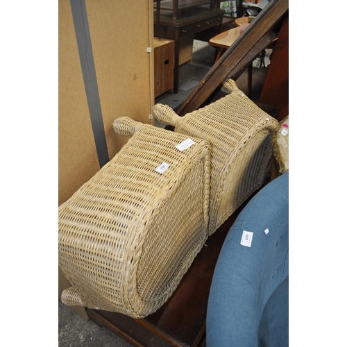 630 - PAIR OF WICKER STOOLS