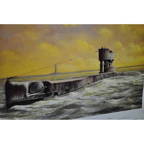 245 - FRAMED AND GLAZED PICTURE OF HM SUBMARINE H28