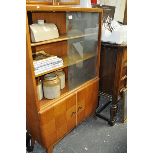 246 - OAK 1940s DISPLAY CABINET