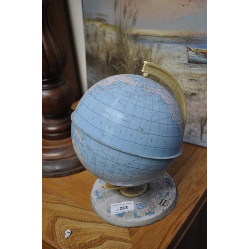 263 - TIN VINTAGE GLOBE