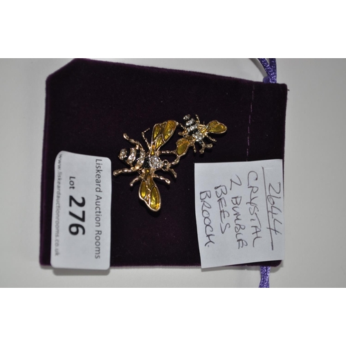 276 - CRYSTAL 2 BUMBLE BEE BROOCH