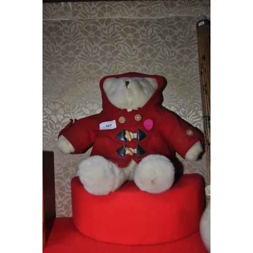 327 - RED COATED TEDDY BEAR