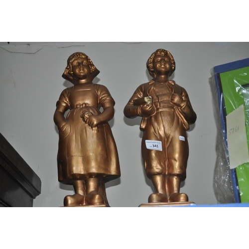 341 - PAIR OF FIGURINES OF A DUTCH BOY AND GIRL