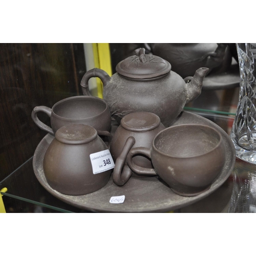 348 - CLAY COFFEE SET, POSSIBLY CHINESE