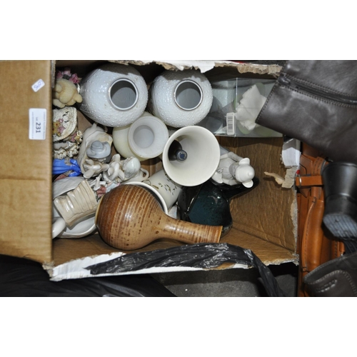 231 - BOX OF ASSORTED CHINAWARE