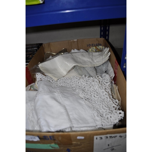 274 - LARGE BOX OF LACE AND DOILIES