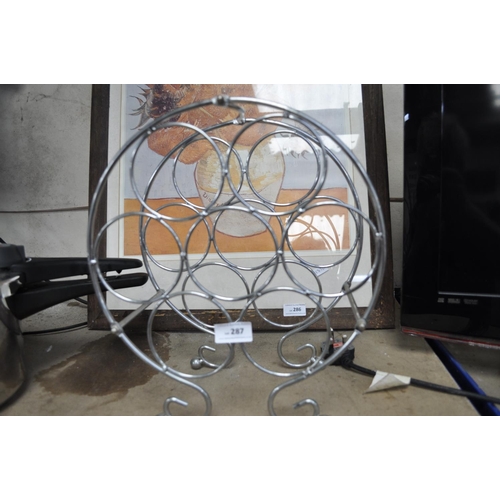 287 - CHROME ROUND WINE RACK