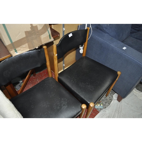 683 - PAIR OF BLACK BEECHWOOD DINING CHAIRS