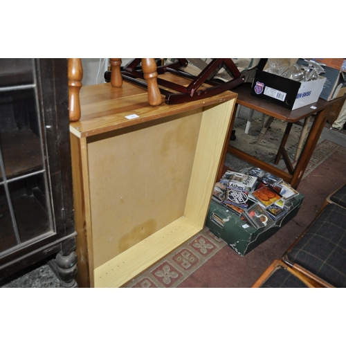 697 - PAIR OF PINE DISPLAY CASES/ UNDERBED DRAWERS