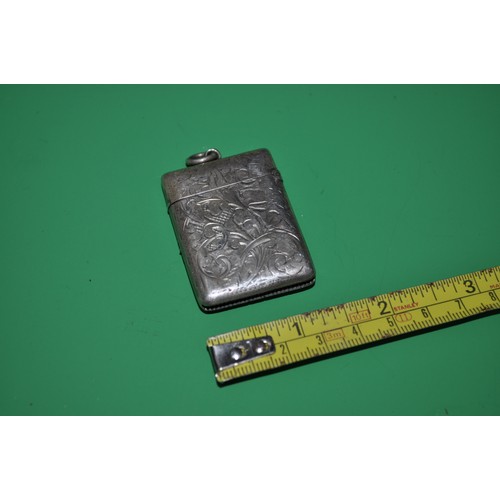 4 - 1896 SOLID SILVER BIRMINGHAM HALLMARKED VESTA CASE 23.3G   5CM X JUST UNDER 3CM