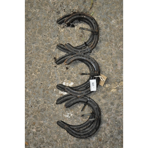 106 - 2 X WELDED HORSESHOE COAT HANGERS