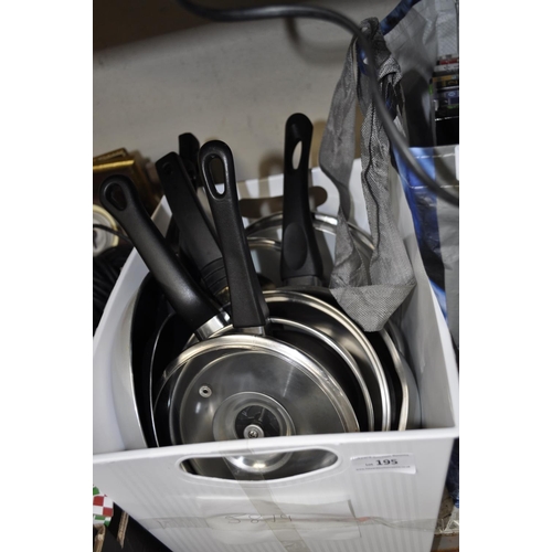 195 - STAINLESS STEEL SAUCEPAN SET