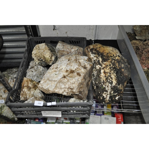 20 - LARGE BOX OF MINERAL STONE AND ONE OTHER