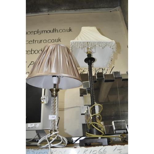 210 - 2 X TABLE LAMPS WITH SHADES