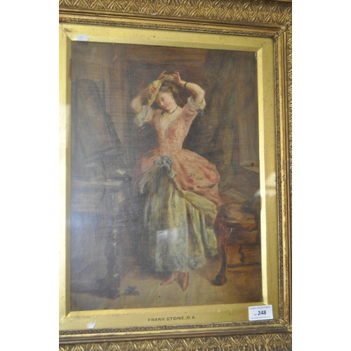 248 - GILT FRAMED PICTURE OF A VICTORIAN LADY BY FRANK STONE R.A