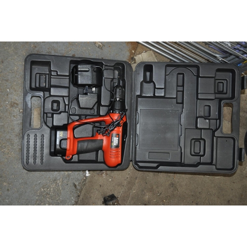 37 - CASED BLACK AND DECKER CORDLESS DRILL