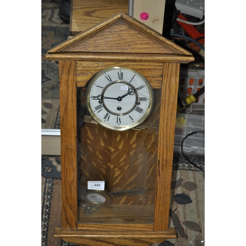 OAK WESTMINSTER CHIME 8 DAY WALL CLOCK