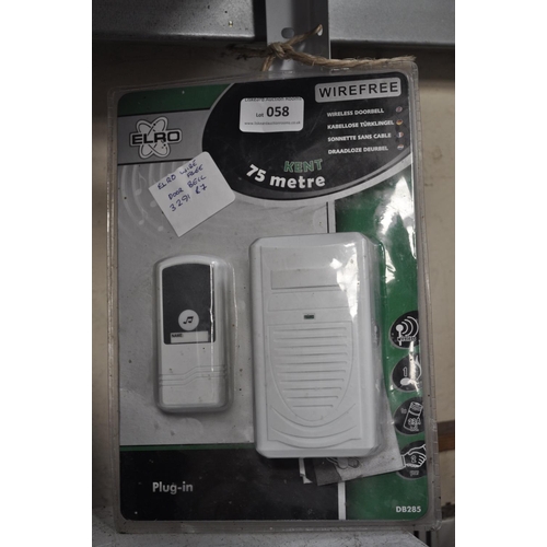 58 - ELRO WIRELESS FREE DOORBELL