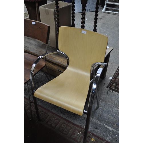 601 - 60s STYLE CHROME AND BENTWOOD CHAIR