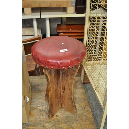 605 - RED REXZINE TOP STOOL