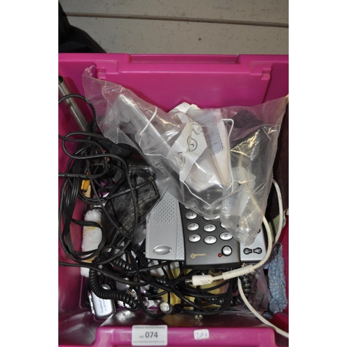 74 - LARGE BOX OF ELECTRICAL ITEMS