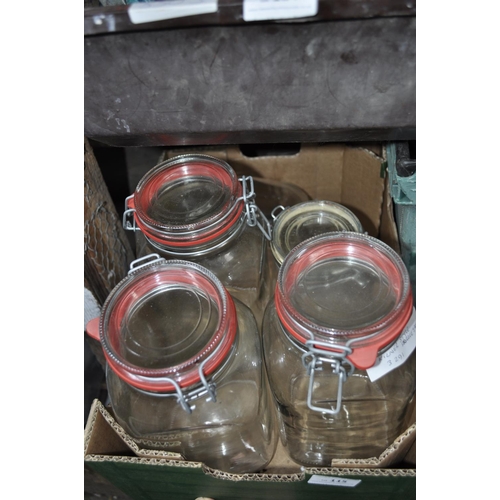 115 - 5 X LARGE KILNER STYLE STORAGE JARS