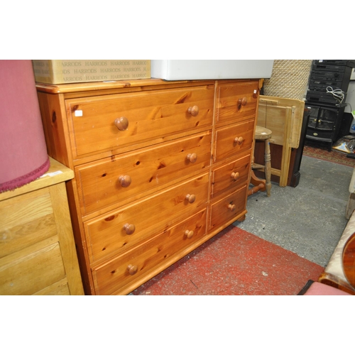 708 - LARGE 8 DRAWER PINE CHEST