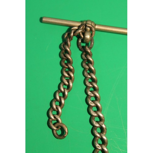 40 - 34.1G  SILVER GRADUATED ALBERT CHAIN AND T-BAR 15INCH    
NO CLIPS ON EITHER END