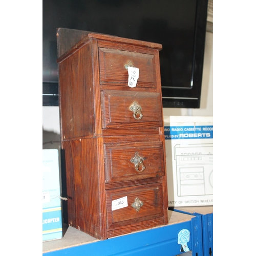 315 - OAK 4 DRAWER CABINET