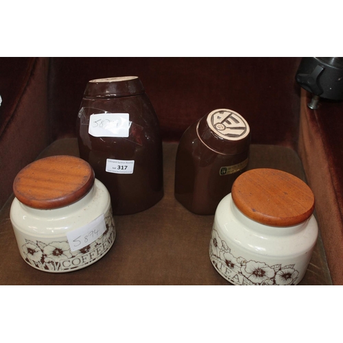 317 - 4 X ASSORTED COFFEE JARS