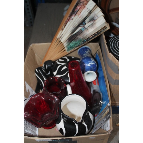 328 - BOX OF MIXED CHINA AND GLASSWARE