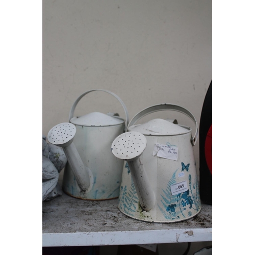 65 - 2 X TIN WATERING CANS