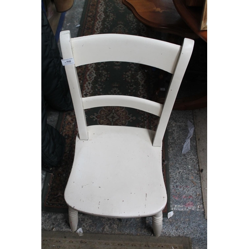 750 - WHITE PAINTED BAR BACK CHAIR