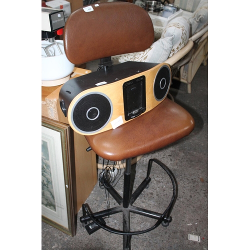 906 - FAUX BROWN LEATHER HIGH CHAIR