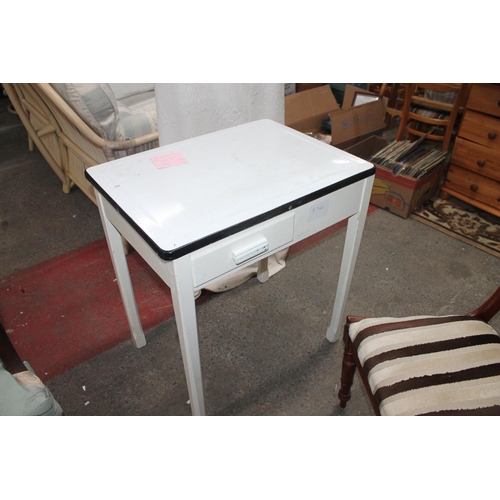 908 - 1950s ENAMEL TOP KITCHEN TABLE