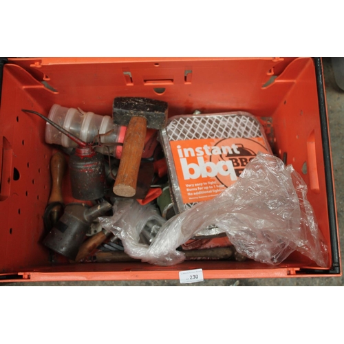 230 - LARGE BOX OF ASSORTED TOOLS