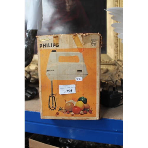 354 - VINTAGE BOXED PHILLIPS HAND MIXER