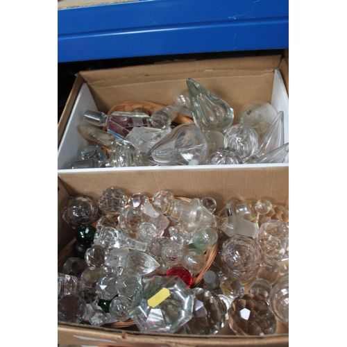 355 - LARGE BOX OF DECANTER GLASS STOPPERS