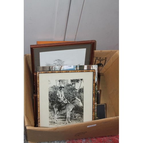 794 - BOX OF FRAMED AND GLAZED PRINTS