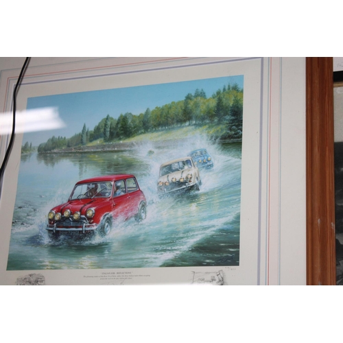 810 - FRAMED AND GLAZED PICTURE CALLED ITALIAN JOB REFLECTIONS