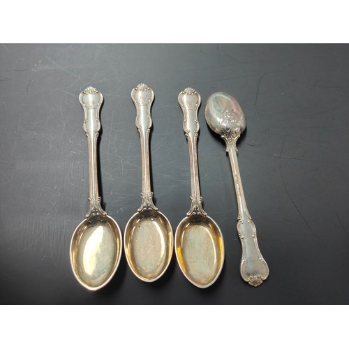 79 - SET OF 4 SOLID SILVER  S AND CO  LONDON HALLMARKED SPOONS  126G       DATED 1905 
FANTASTIC CONDITIO... 