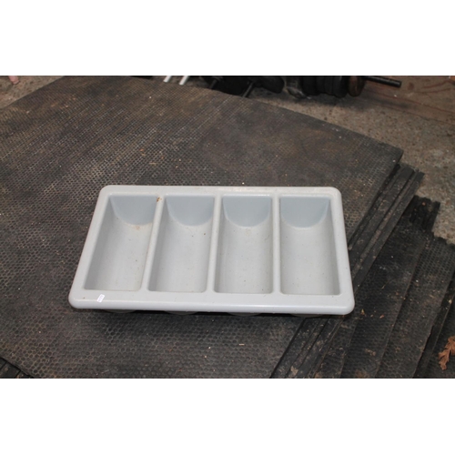 256 - GREY PLASTIC CUTLERY TRAY