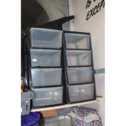 271 - 2 X 4 DRAWER PLASTIC STORAGE UNITS